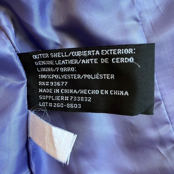 Y2K Sz L Mauve Leather Zippered Jacket - Picture 6 of 6